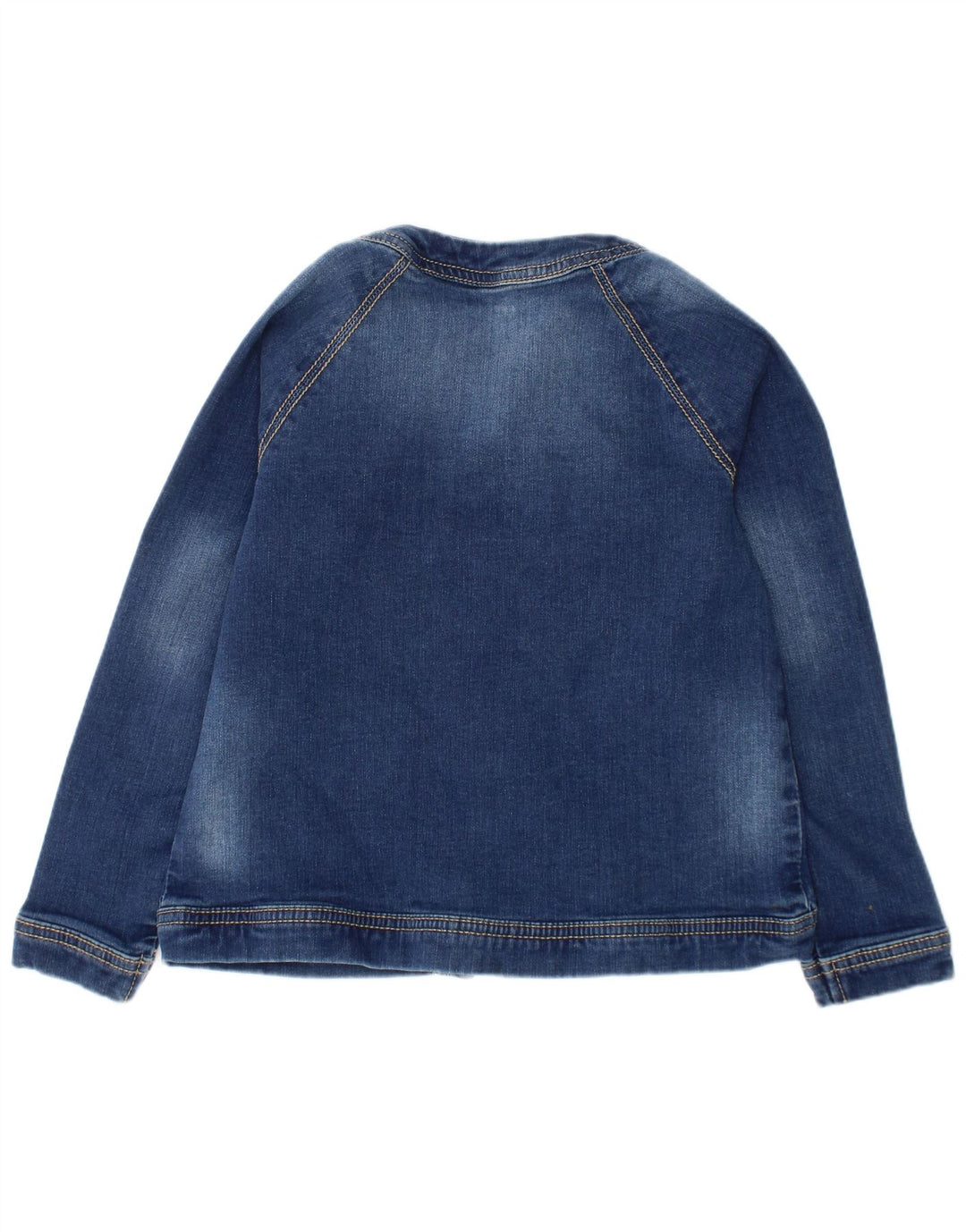 Benetton Veste en Jean Fille 6-7 Ans Petit Bleu Coton