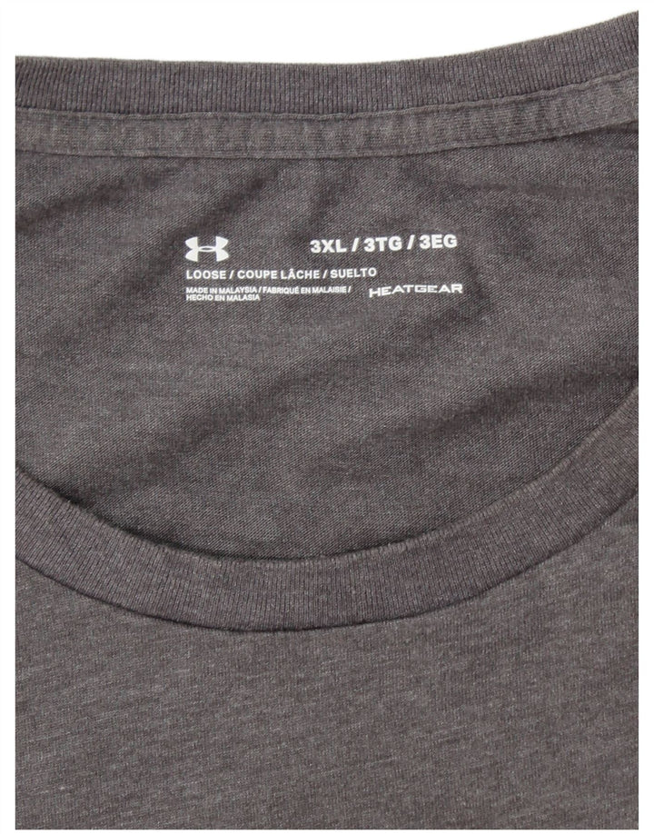 UNDER ARMOUR T-shirt graphique Heat Gear pour homme 3XL Gris rayé