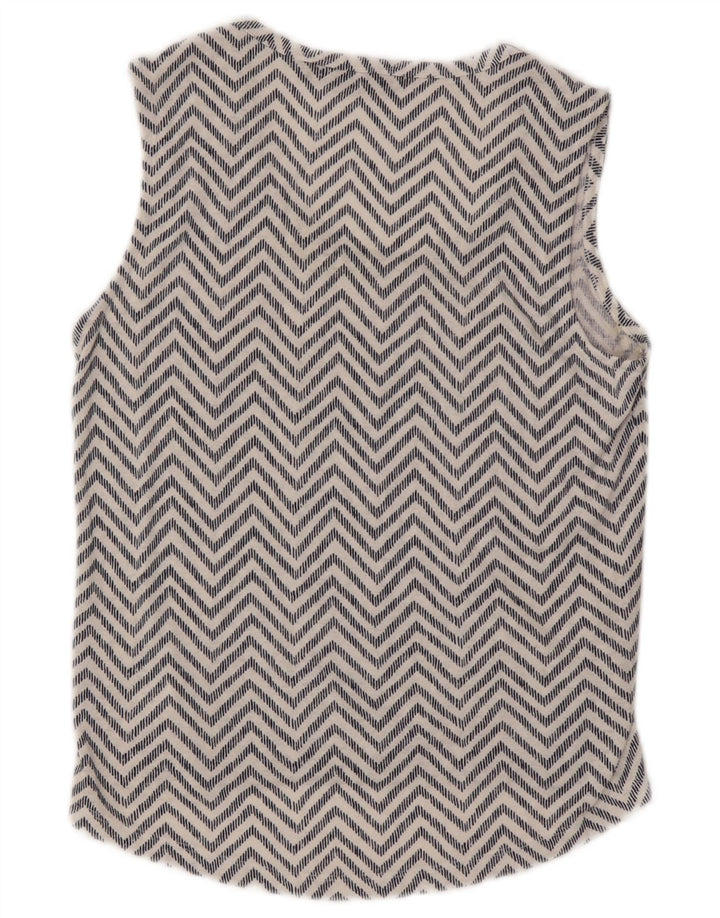 Athleta Chemisier sans manches pour femme UK 6 XS Blanc Chevron Modal