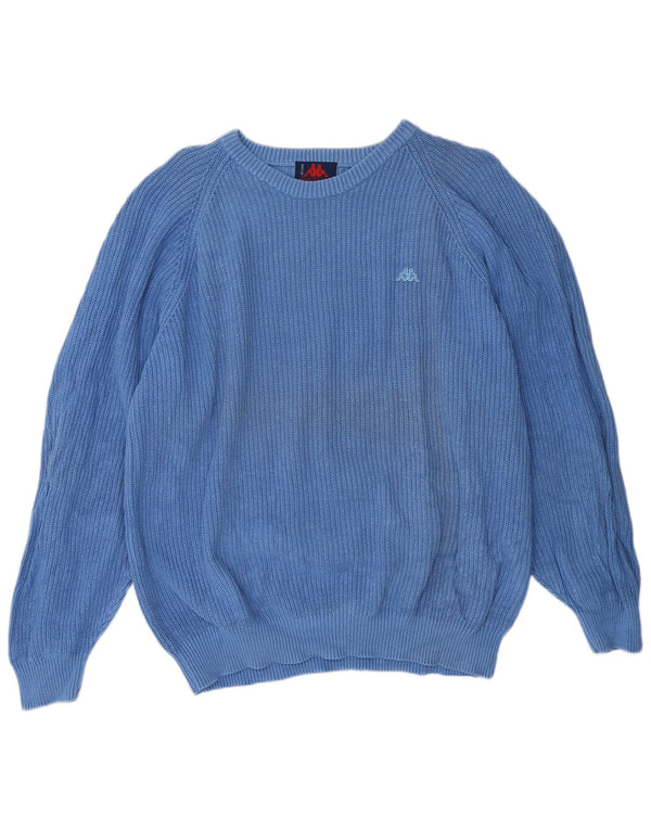 KAPPA Pull surdimensionné à col rond pour femme UK 18 XL Bleu coton
