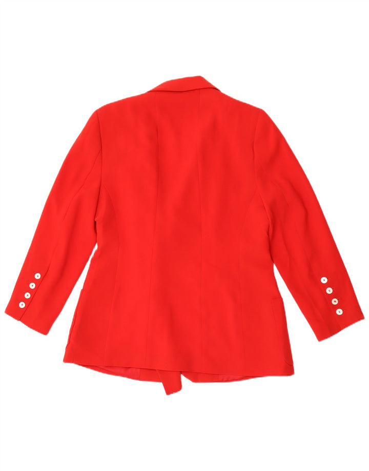 Zara Veste Blazer Double Boutonnage Femme UK 14 Grand Rouge Polyester