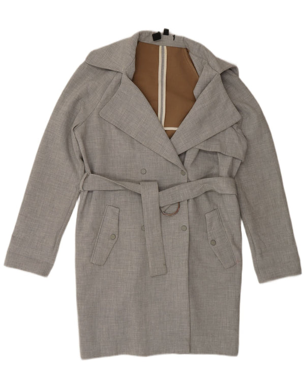 Topshop Trench Coat Femme UK 8 Petit Gris Polyester