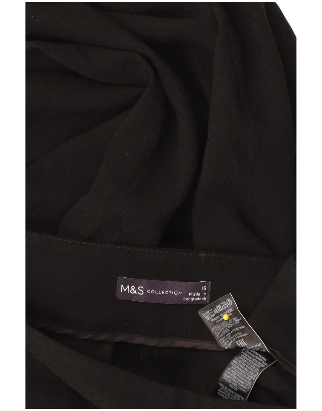 Marks & Spencer Pantalon Capri Femme UK 16 Large W34 L22 Noir Polyester