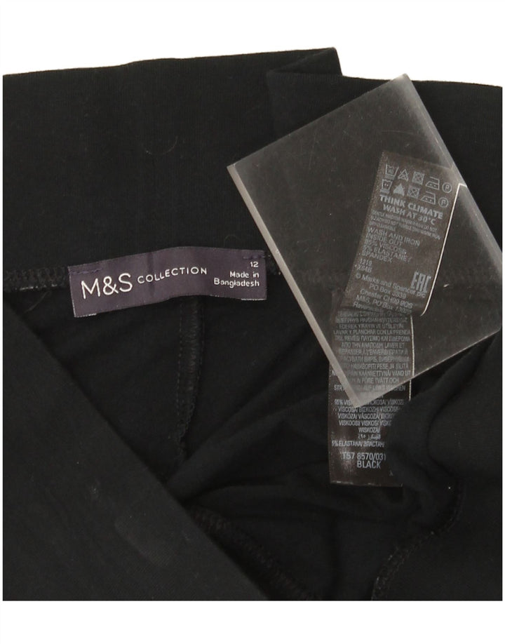 Marks & Spencer Legging Capri Femme UK 12 Viscose Noir Moyen