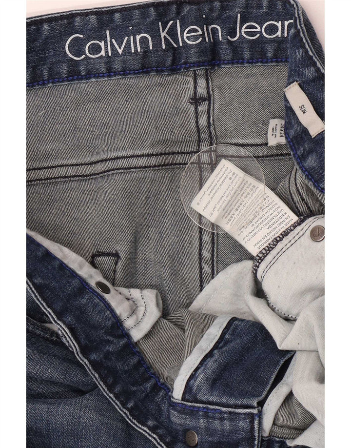 Calvin Klein Jean Slim Homme W34 L34 Bleu Coton