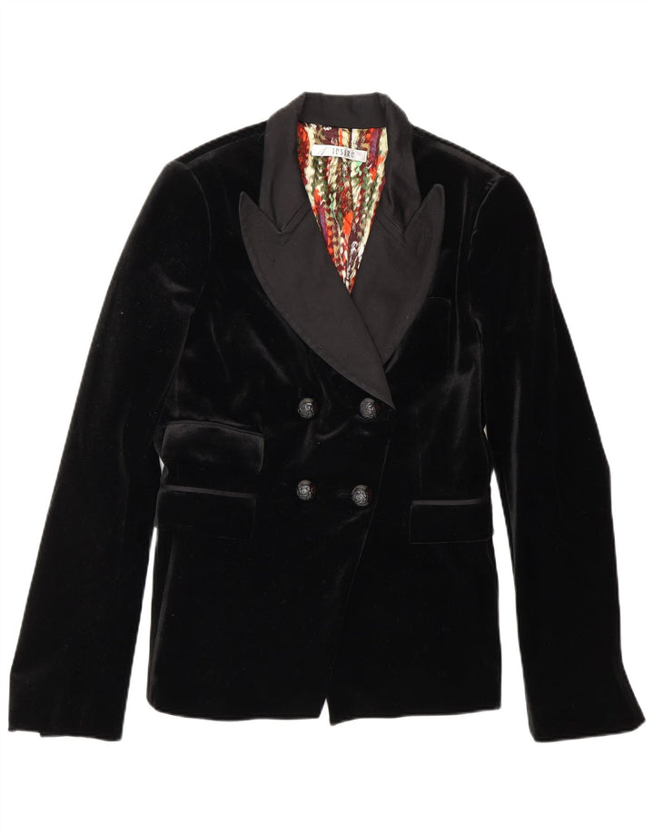 Jesire Veste blazer croisée pour femme UK 8 Small Noir Polyester