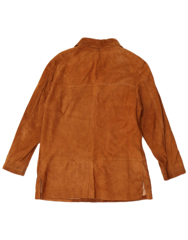 veste en daim femme vintage UK 12 Brun moyen