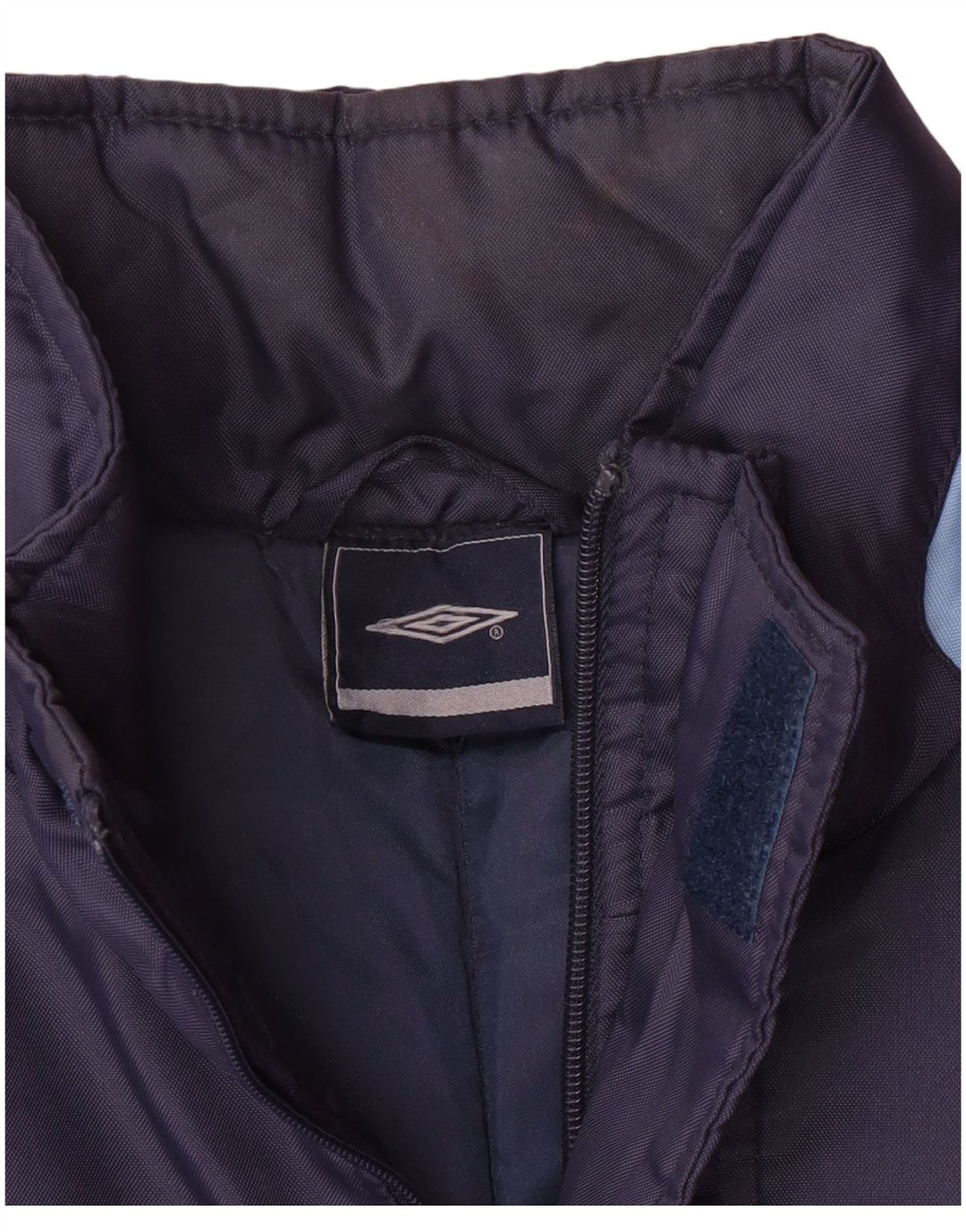 UMBRO Manteau rembourré à capuche pour homme UK 38 Bleu marine moyen Nylon colour block