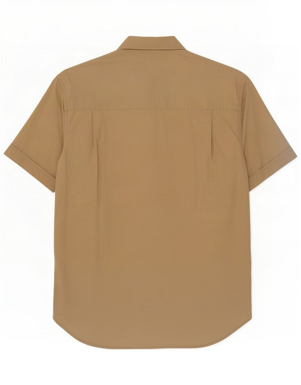 Guess Chemise à Manches Courtes Homme Petit Coton Beige