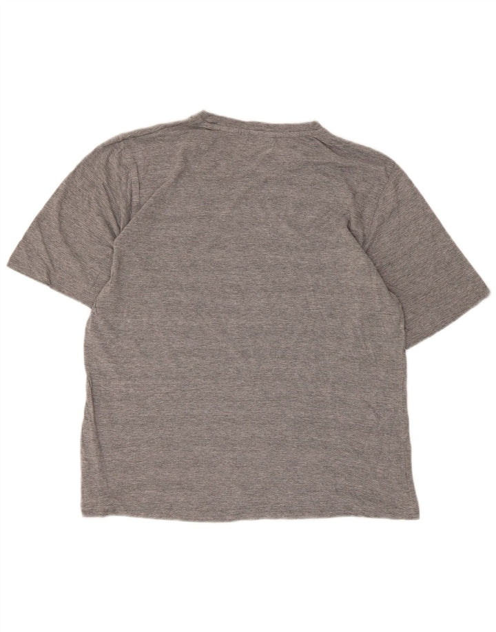 Kappa Mens Graphic T-Shirt Top Large Gris Moucheté Coton