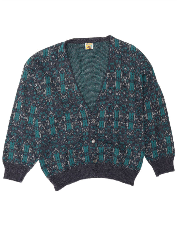 Derby Cardigan pour homme grand bleu géométrique