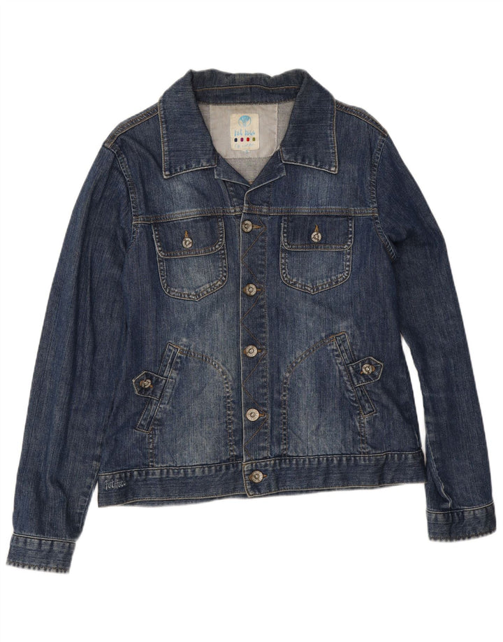 Fat Face Veste en jean pour femme UK 16 Large Bleu Coton