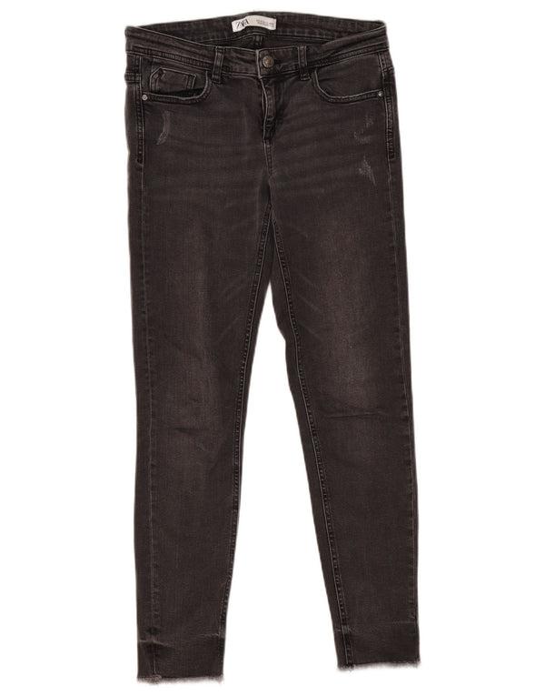 Zara Jean skinny vieilli pour femme EU 36 XS W26 L27 Coton gris