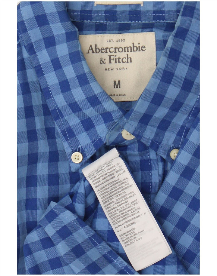 Abercrombie & Fitch Chemise à carreaux en coton à carreaux bleu moyen pour homme