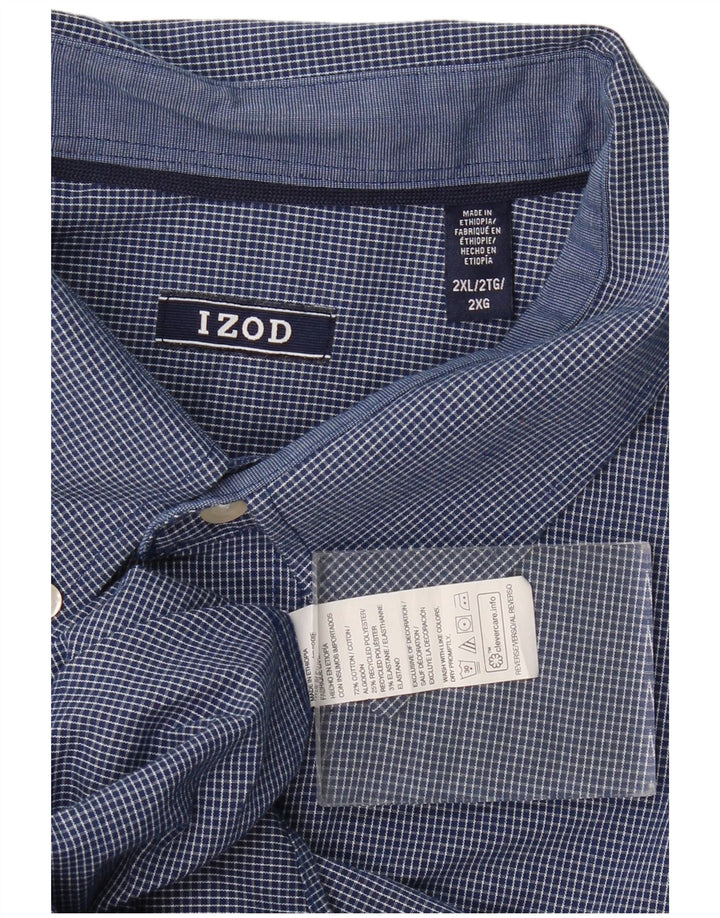Izod Chemise ample pour homme 2XL en coton à carreaux bleu classique