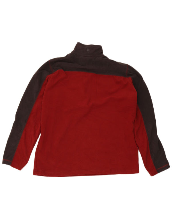 Mountain Warehouse Pull Polaire à Col Zippé pour Homme Bordeaux Moyen Colorblock