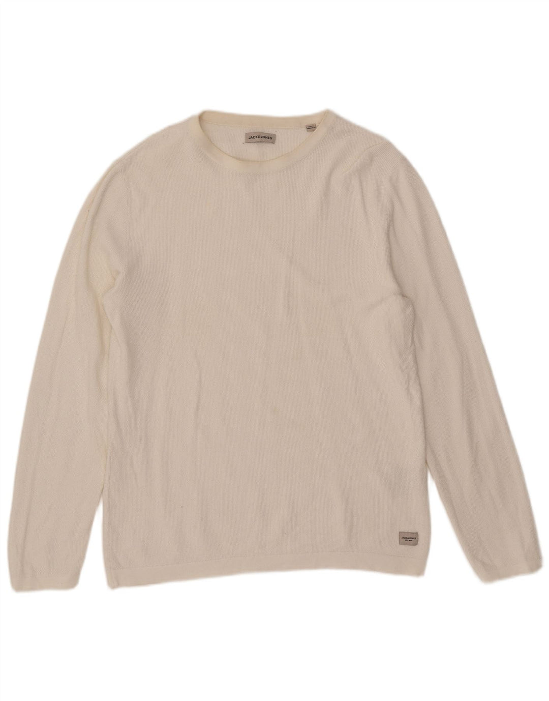 Jack & Jones Pull à col rond pour homme en coton blanc Large