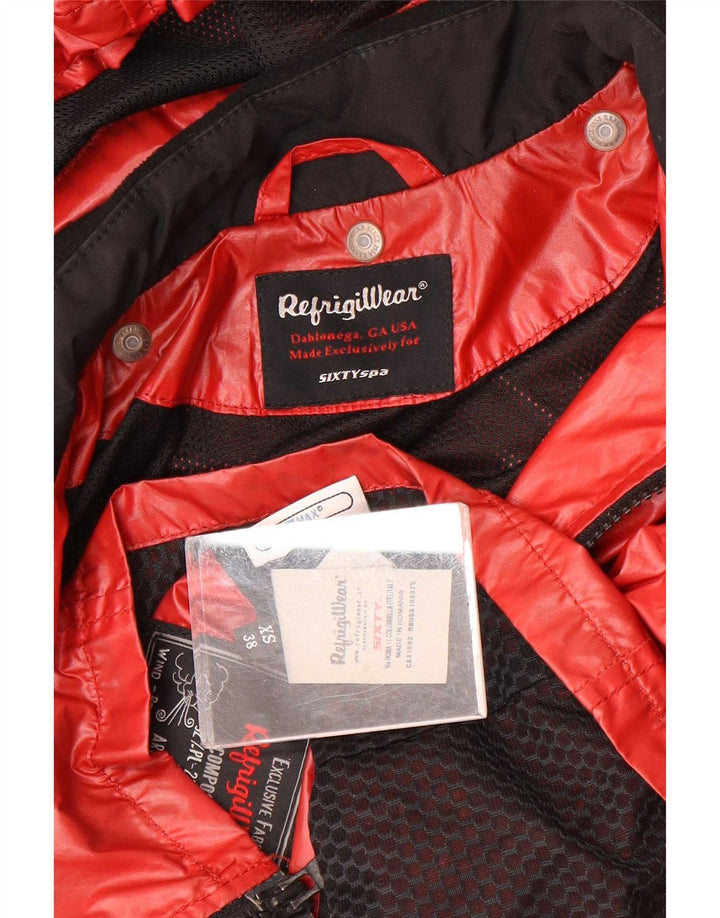 Refrigiwear Veste de pluie à capuche pour femme IT 38 XS Rouge Polyester