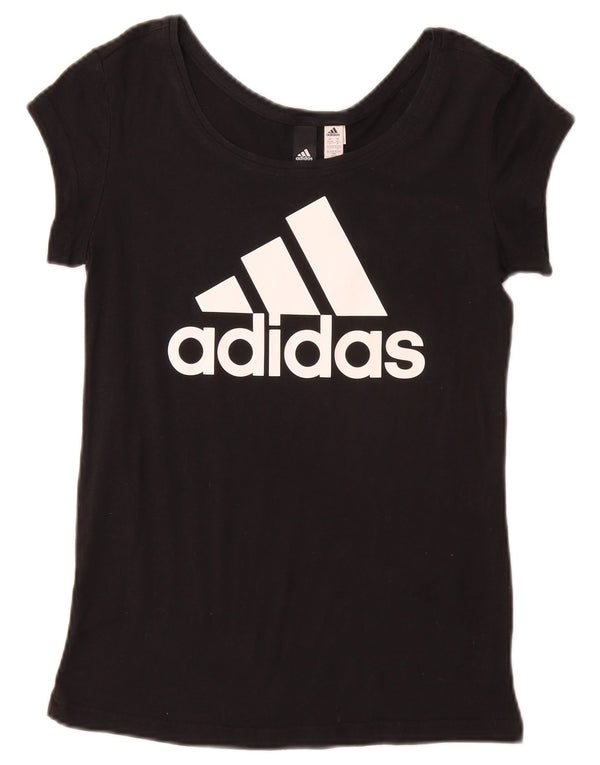 Adidas T-shirt graphique pour femme UK 4/6 XS Noir Coton