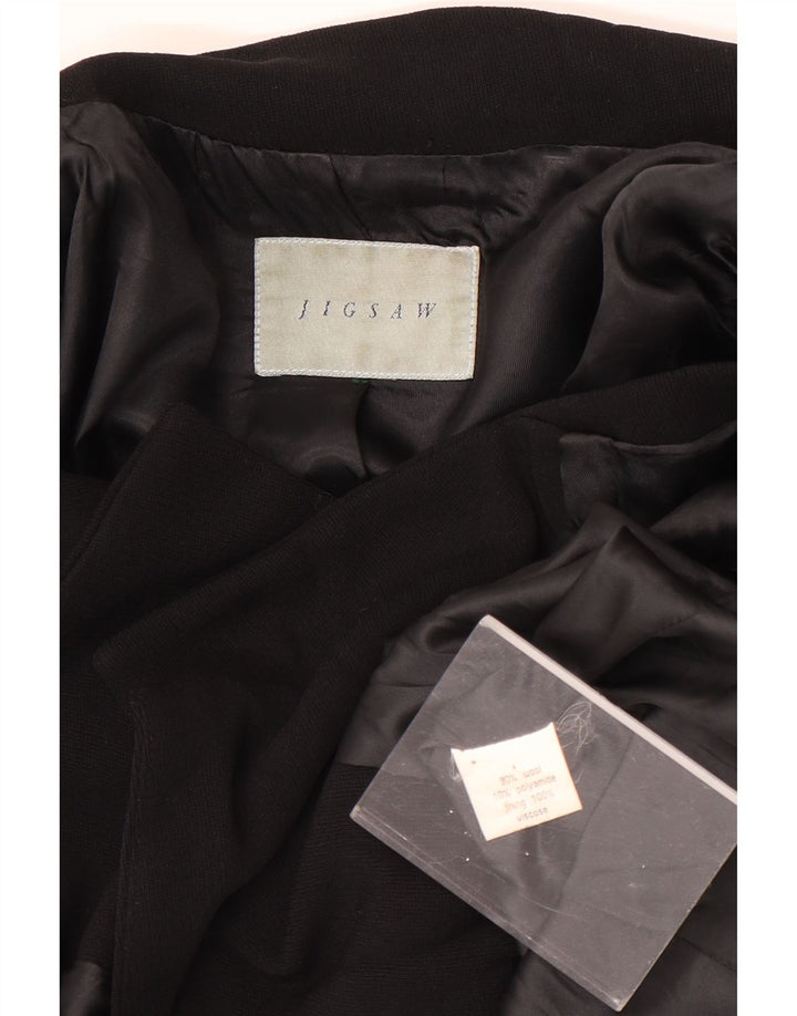 Jigsaw Caban Femme UK 14 Laine Noir Moyen