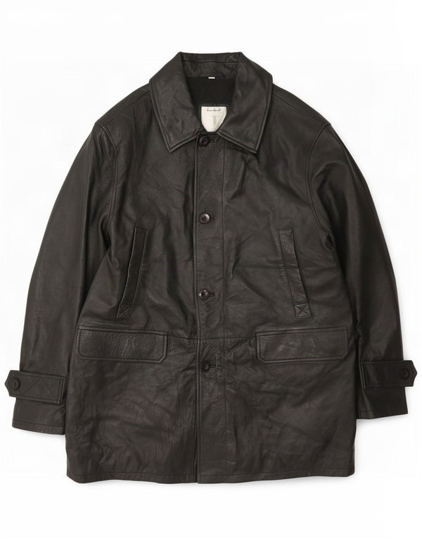 Conbipel Manteau en Cuir Homme IT 52 Large Noir
