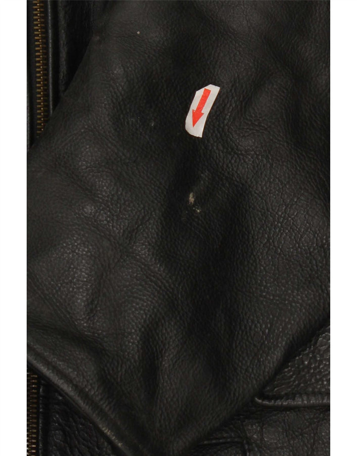 veste en cuir homme vintage UK 36 Petit Noir