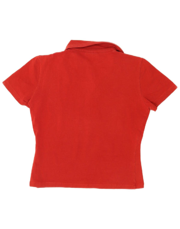 Trussardi Polo court graphique pour femme UK 12 Rouge moyen Colourblock