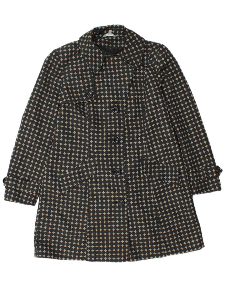 Marks & Spencer Femme Petite Trench Coat UK 12 Moyen Noir à Pois