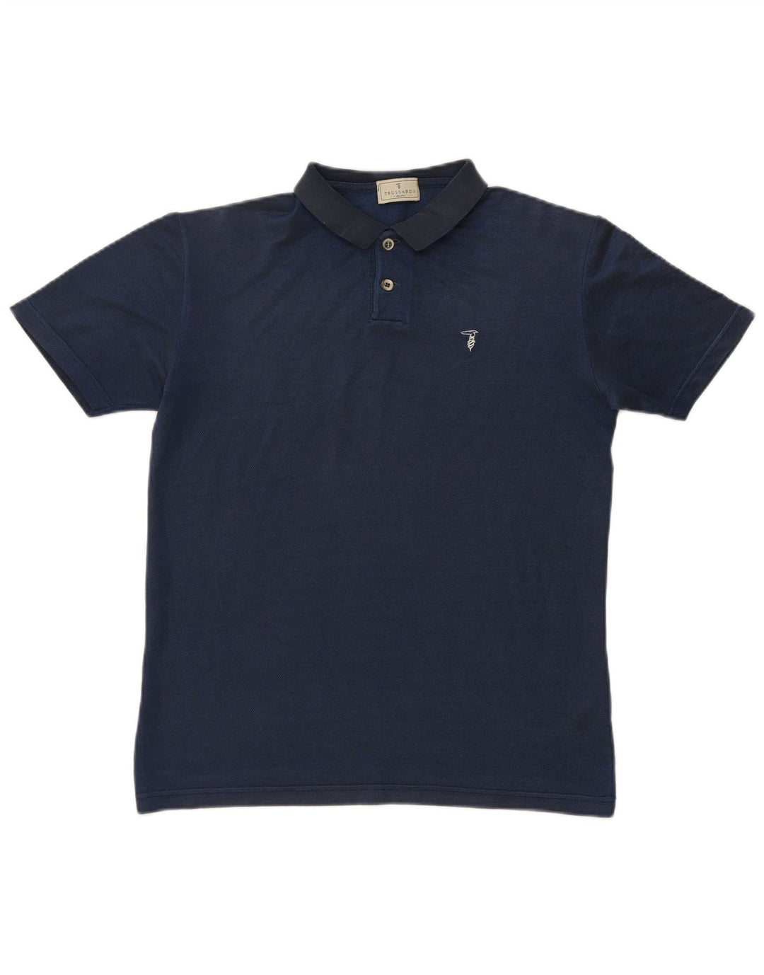TRUSSARDI Mens Polo Shirt Small Navy Blue