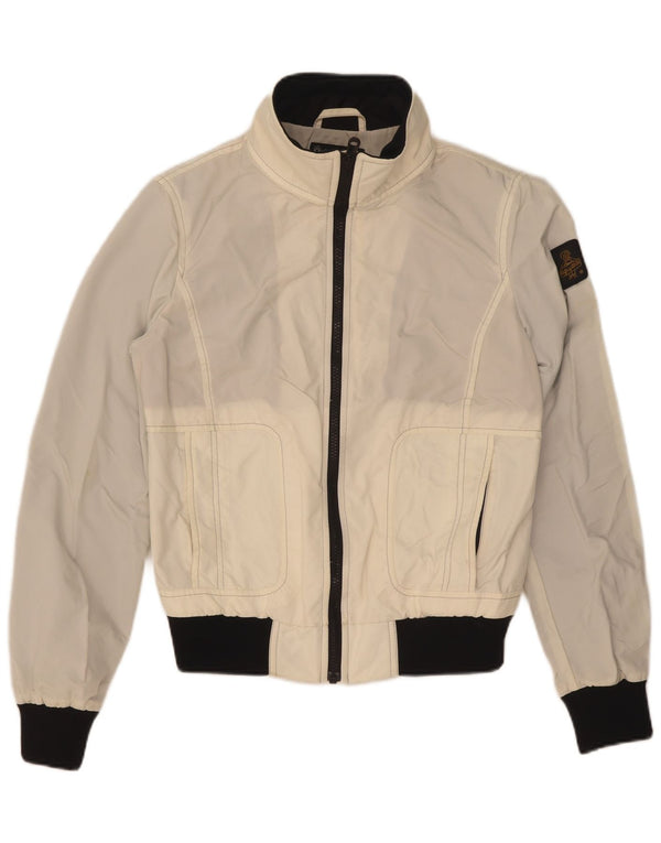 Refrigiwear Cruz Bomber Jacket UK 14 Large Blanc Colorblock Nylon