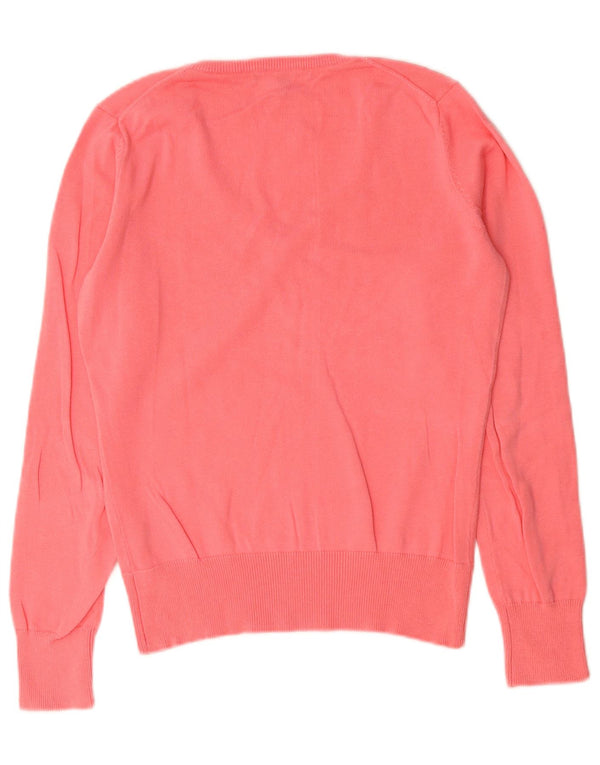Gant Pull col en V pour femme UK 12 Rose moyen Coton
