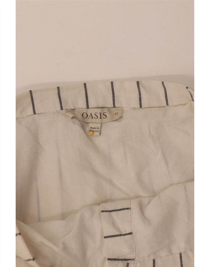 Oasis Jupe trapèze pour femme UK 12 Medium W28 Blanc rayé