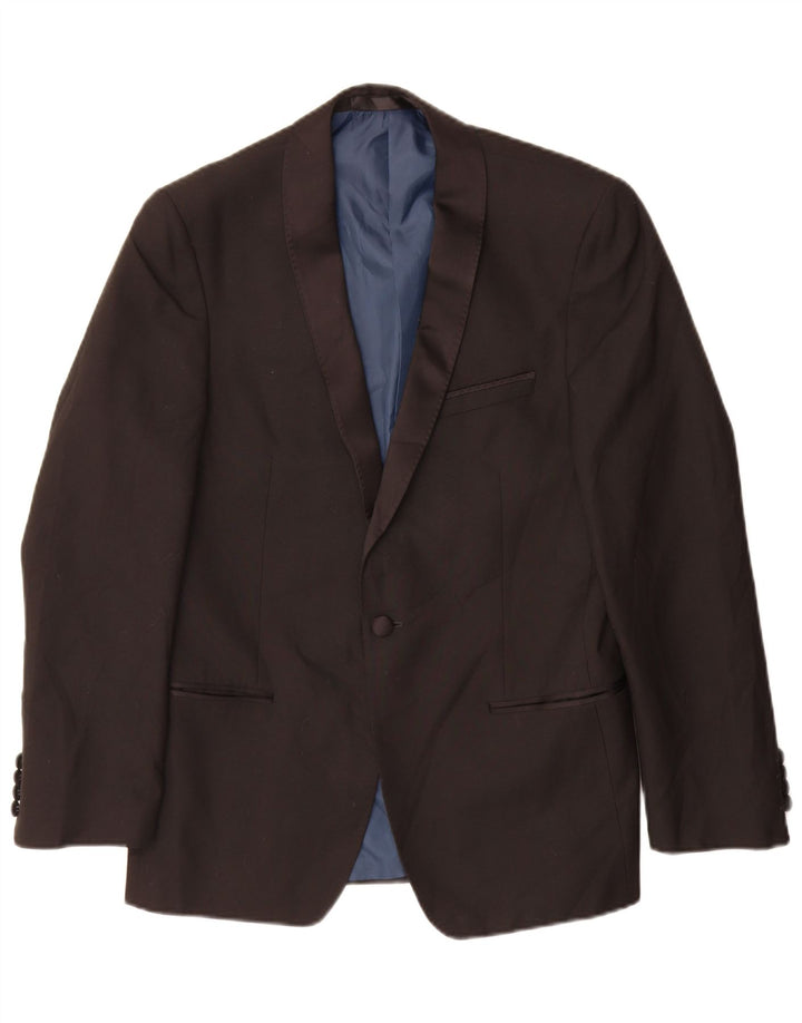 Marks & Spencer Veste blazer à 1 bouton pour homme UK 38 Noir moyen Polyester