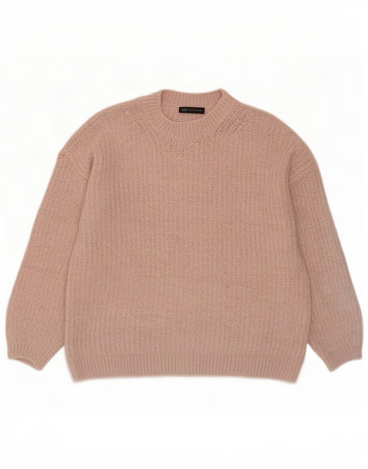 Marks & Spencer Pull surdimensionné à col rond pour femme UK 14 Rose moyen