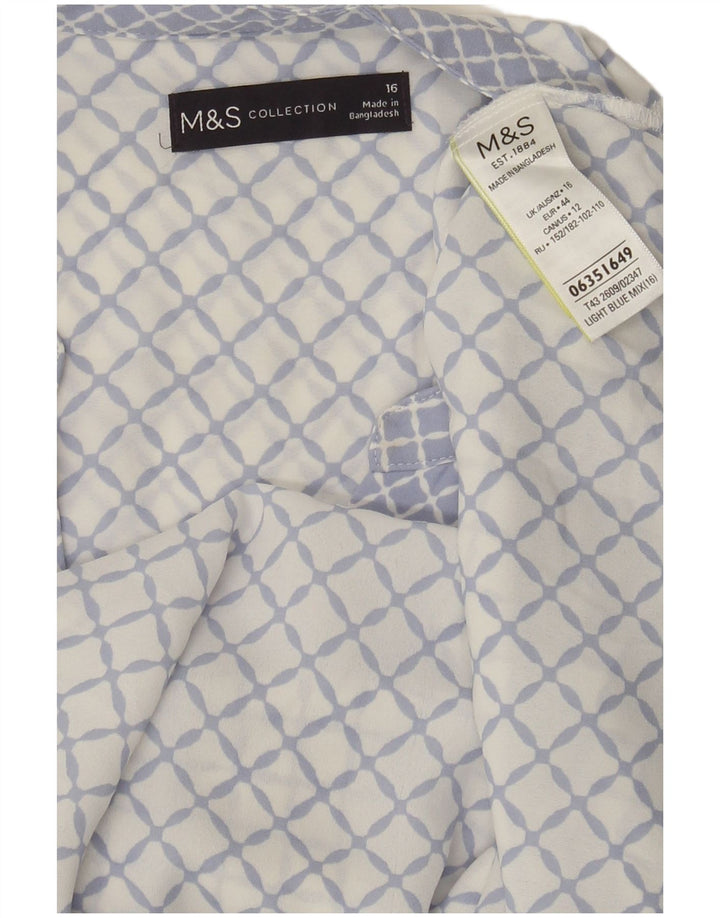 Marks & Spencer Chemisier sans manches pour femme UK 16 Grand Bleu Géométrique