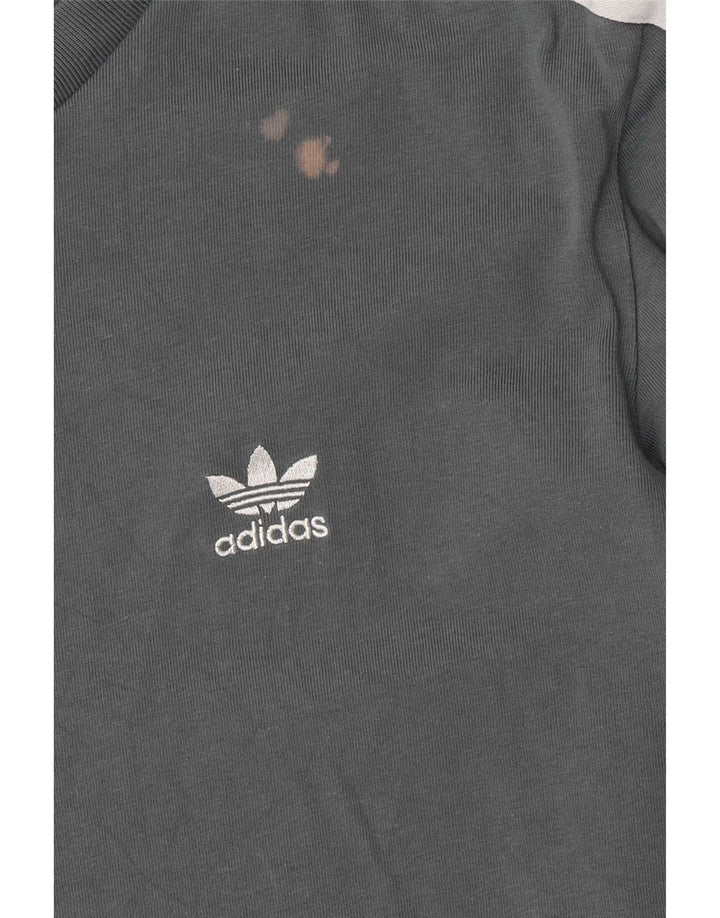 Adidas Haut à manches longues pour femme UK 16 Large Gris Coton