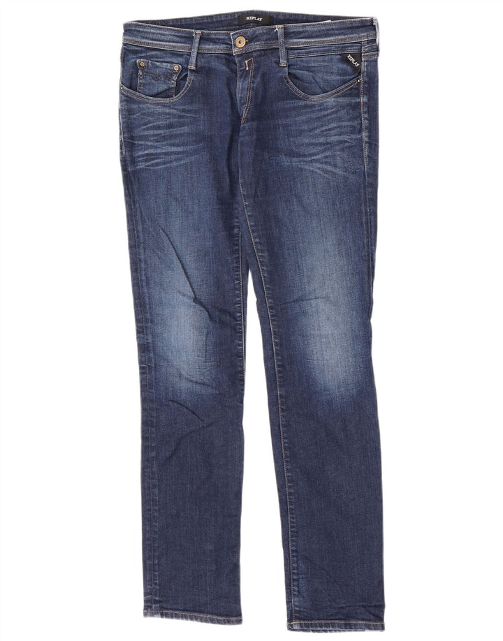 Replay Jean Droit Jodey Femme W30 L32 Bleu Coton