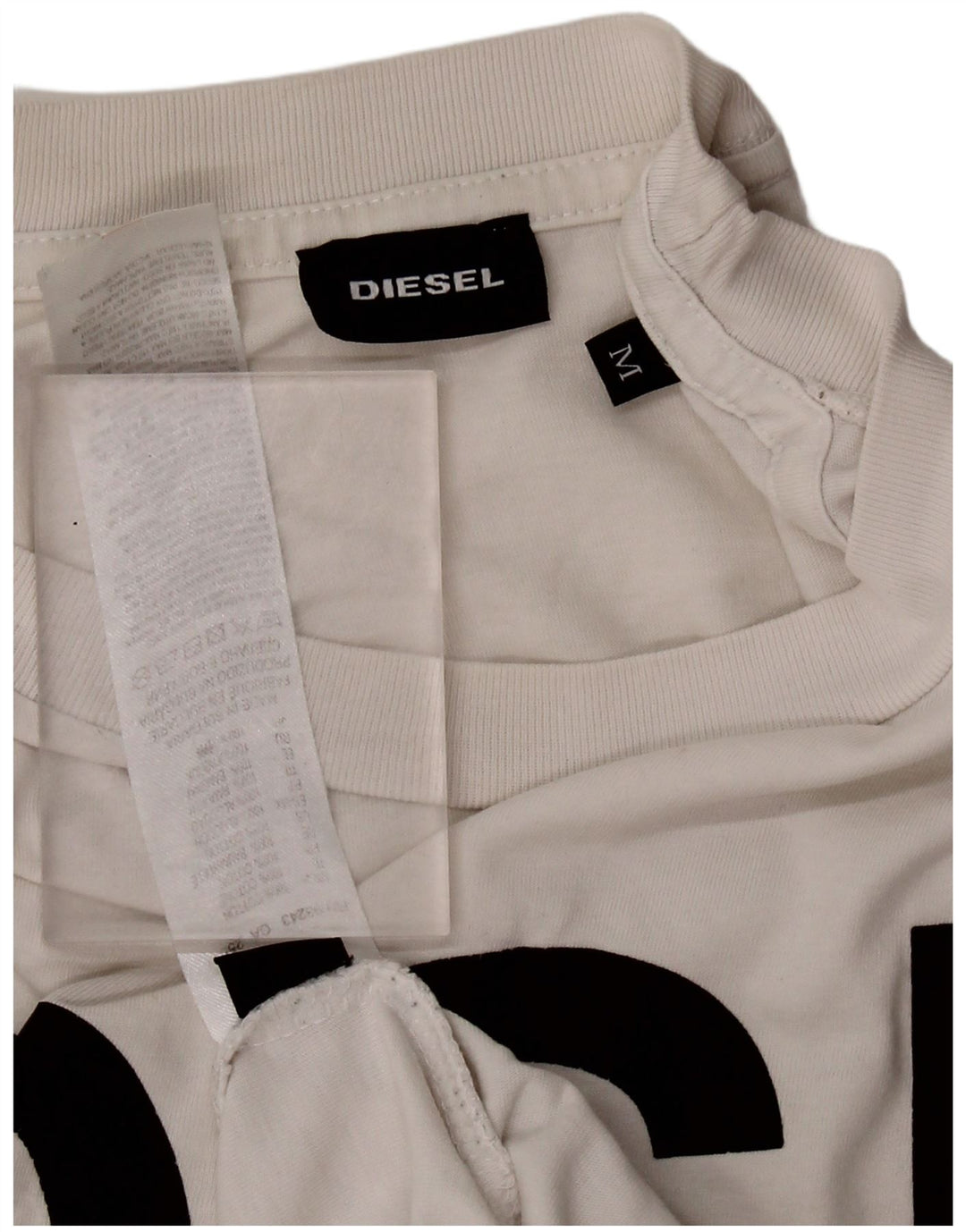 DIESEL T-Shirt Graphique Homme Blanc Moyen Coton