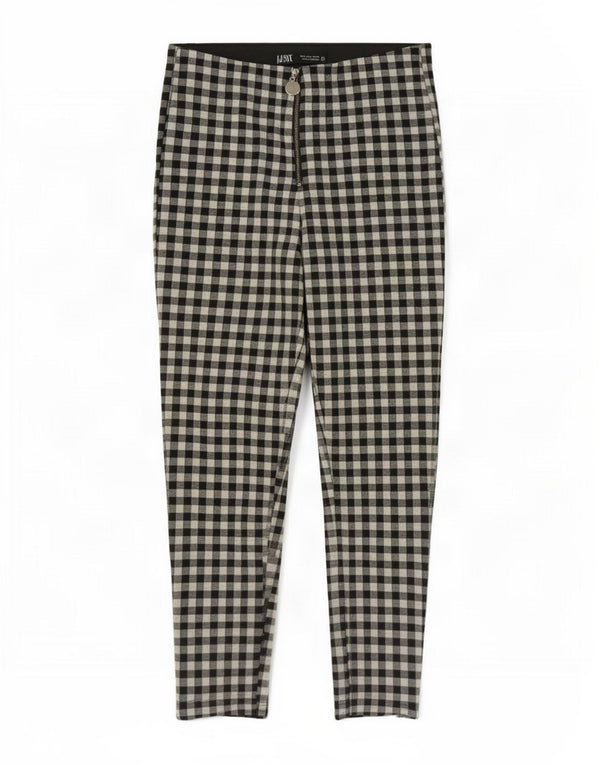 Zara Pantalon décontracté fuselé pour femme Petit W26 L25 Vichy noir