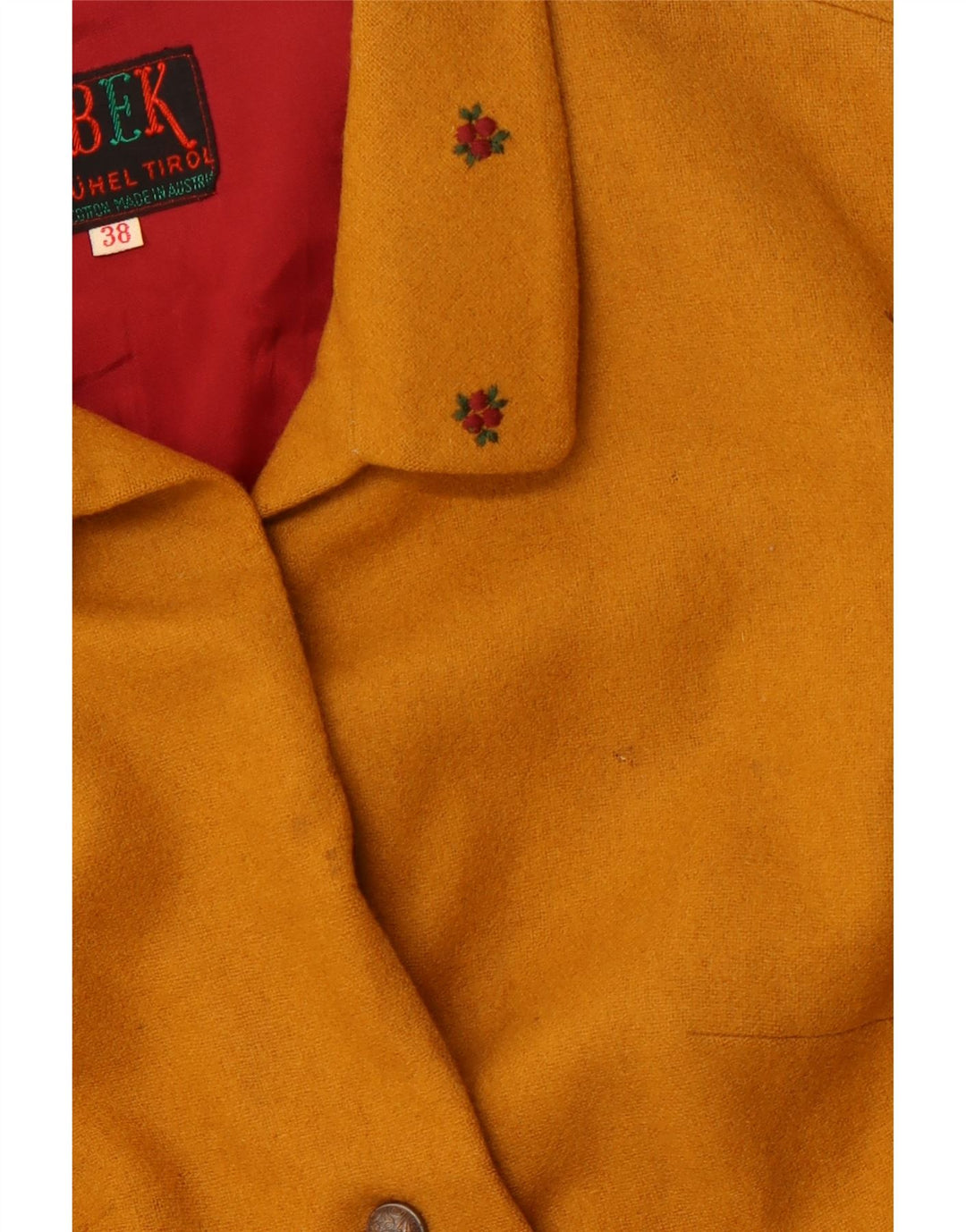VINTAGE Veste Blazer 4 Boutons Femme IT 38 XS Coton Jaune