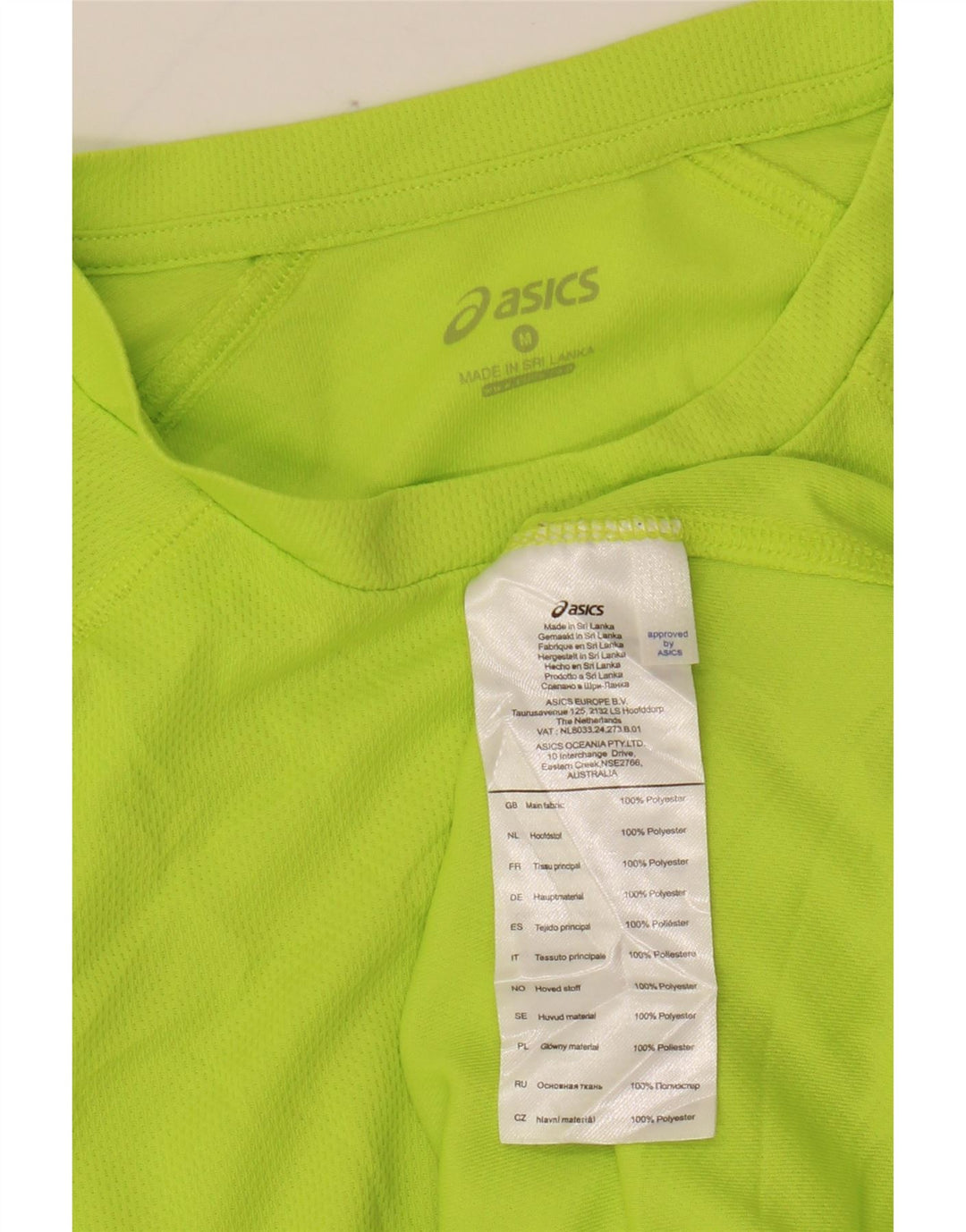 Asics T-Shirt Homme Vert Moyen Polyester