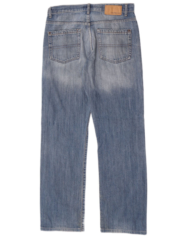 Calvin Klein Jean droit coupe décontractée W30 L30 pour homme en coton bleu