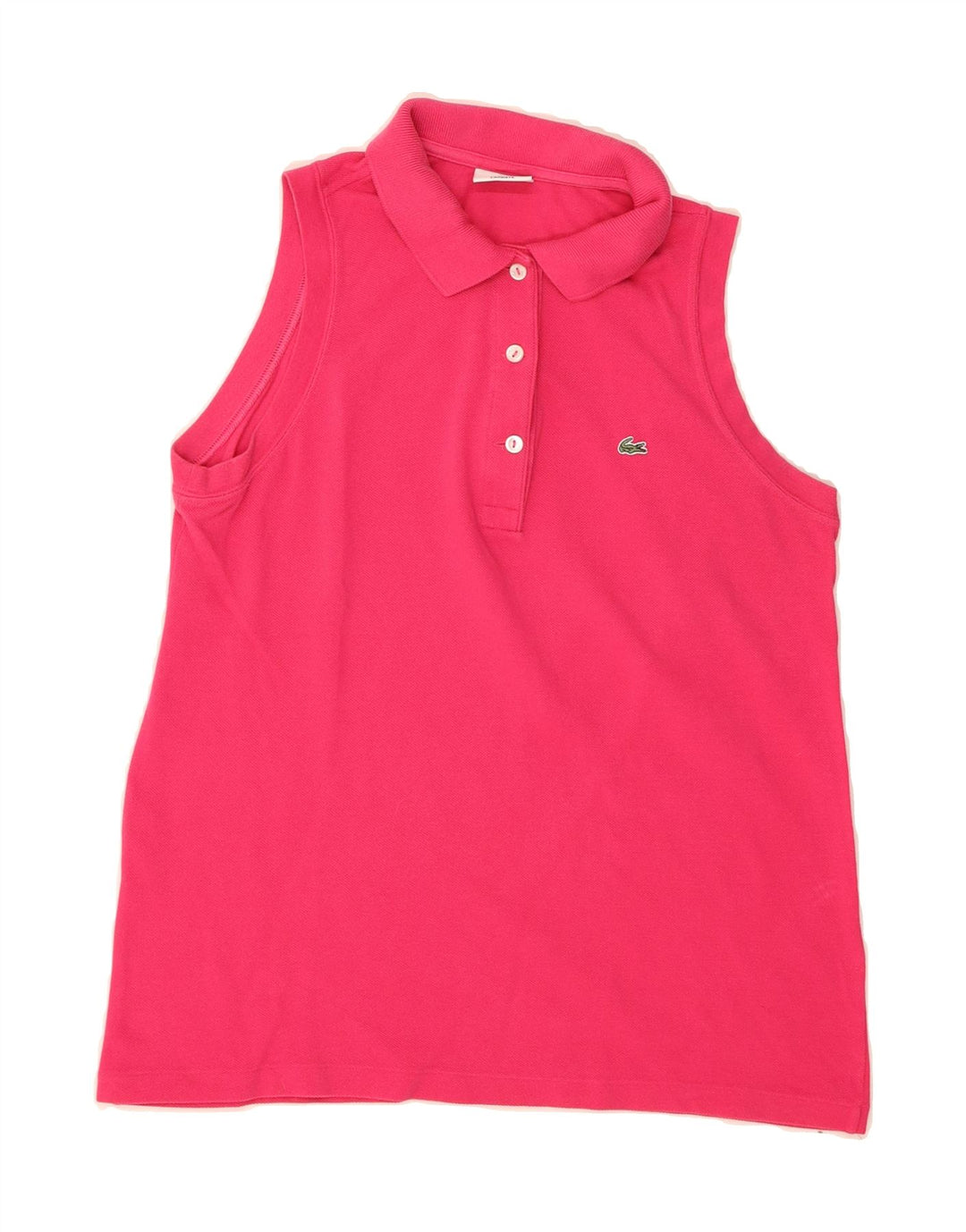 LACOSTE Womens Sleeveless Polo Shirt Size 40 Medium Pink Cotton Vintage Lacoste and Second-Hand Lacoste from Messina Hembry 