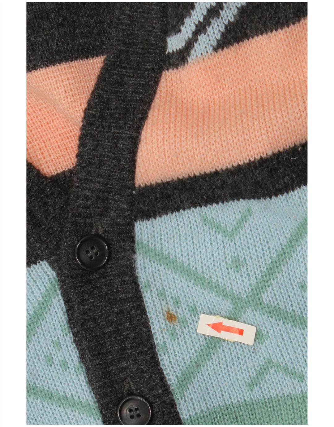 VINTAGE Pull Cardigan Homme IT 52/54 Grand Fair Isle Multicolore