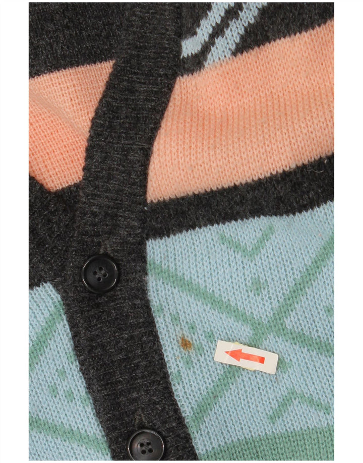 VINTAGE Pull Cardigan Homme IT 52/54 Grand Fair Isle Multicolore
