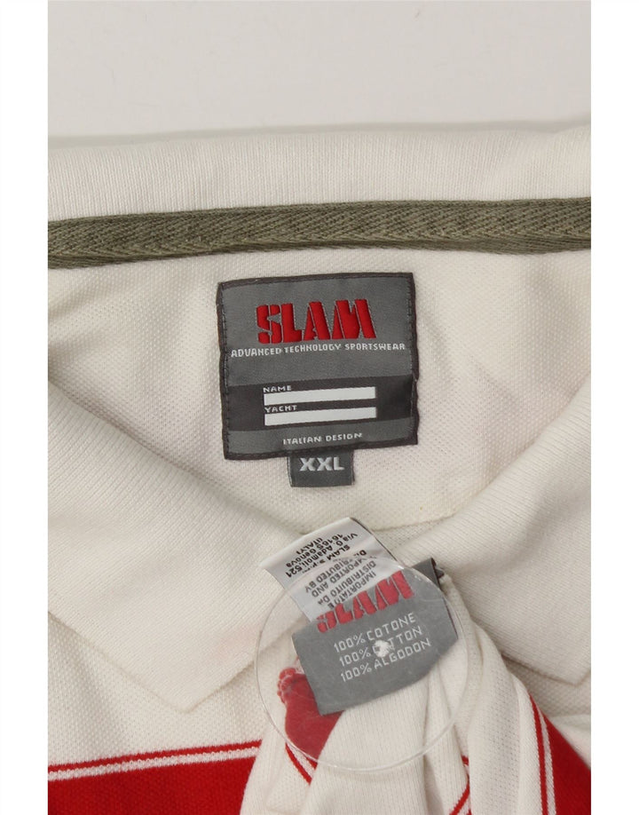Slam Polo Homme 2XL Blanc Rayé Coton