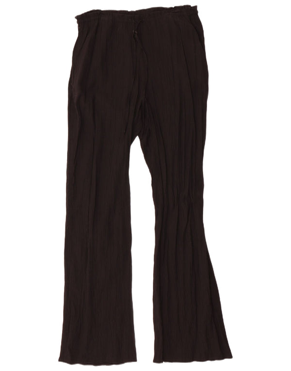 Zara Pantalon décontracté évasé pour femme Medium W32 L32 Noir Viscose