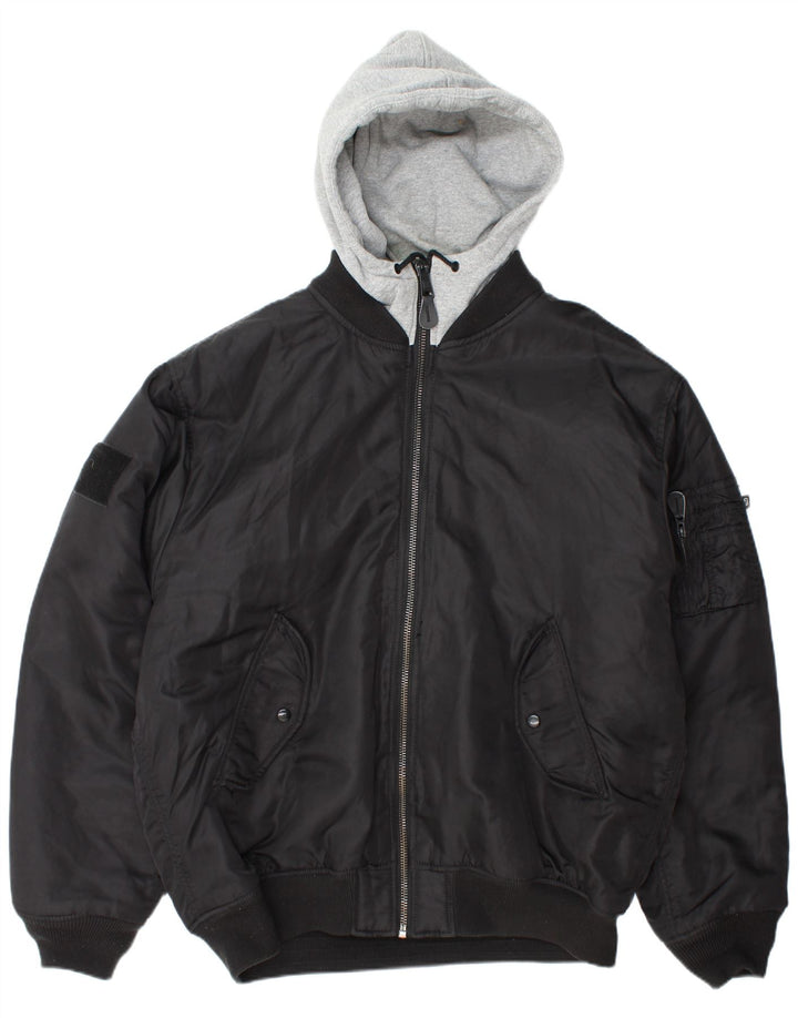 BRANDIT Veste Bomber à Capuche Homme UK 46 3XL Nylon Noir