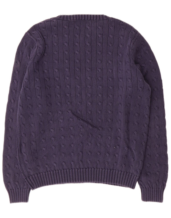 Ralph Lauren Pull ras du cou pour femme UK 18 XL Bleu marine Coton