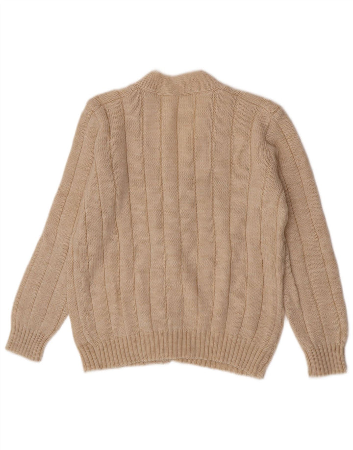 Pull Cardigan Vintage Homme Beige Moyen